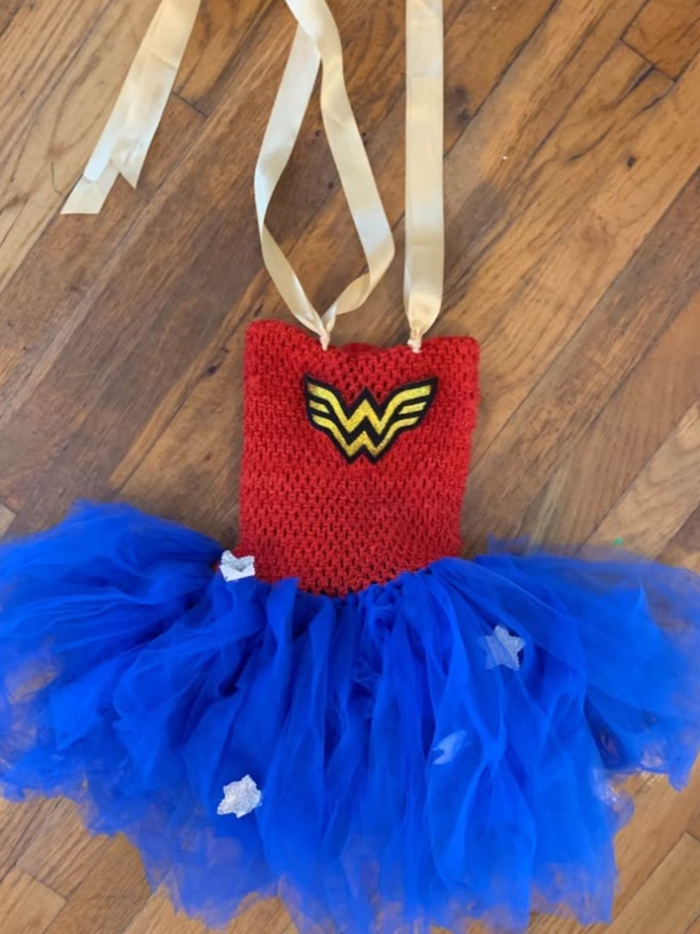 Wonder Hero Red & Blue Tulle Toddler Costume Dress